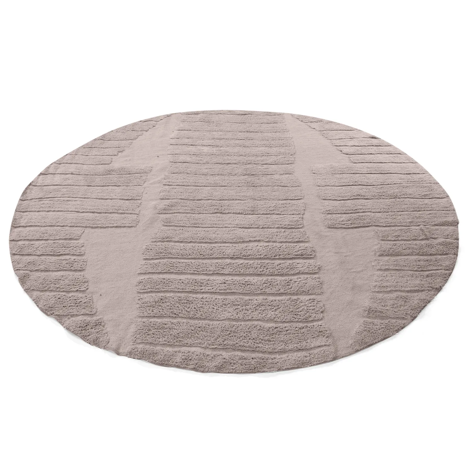 Pyöreät matot - Rani Natural Cotton Shaggy (taupe)