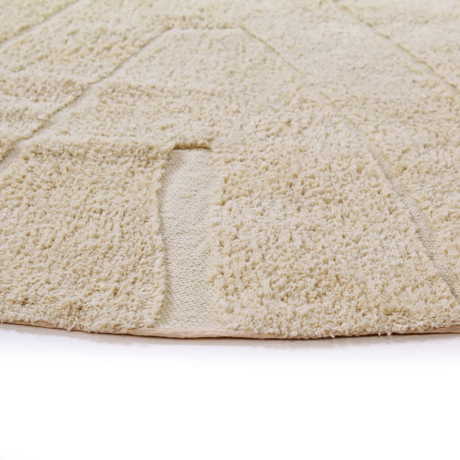 Pyöreät matot - Sivia Natural Cotton Shaggy (beige)