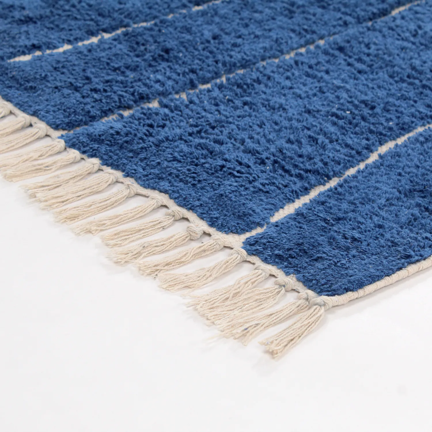 Ryijymatot - Sivia Natural Cotton Shaggy (sininen)
