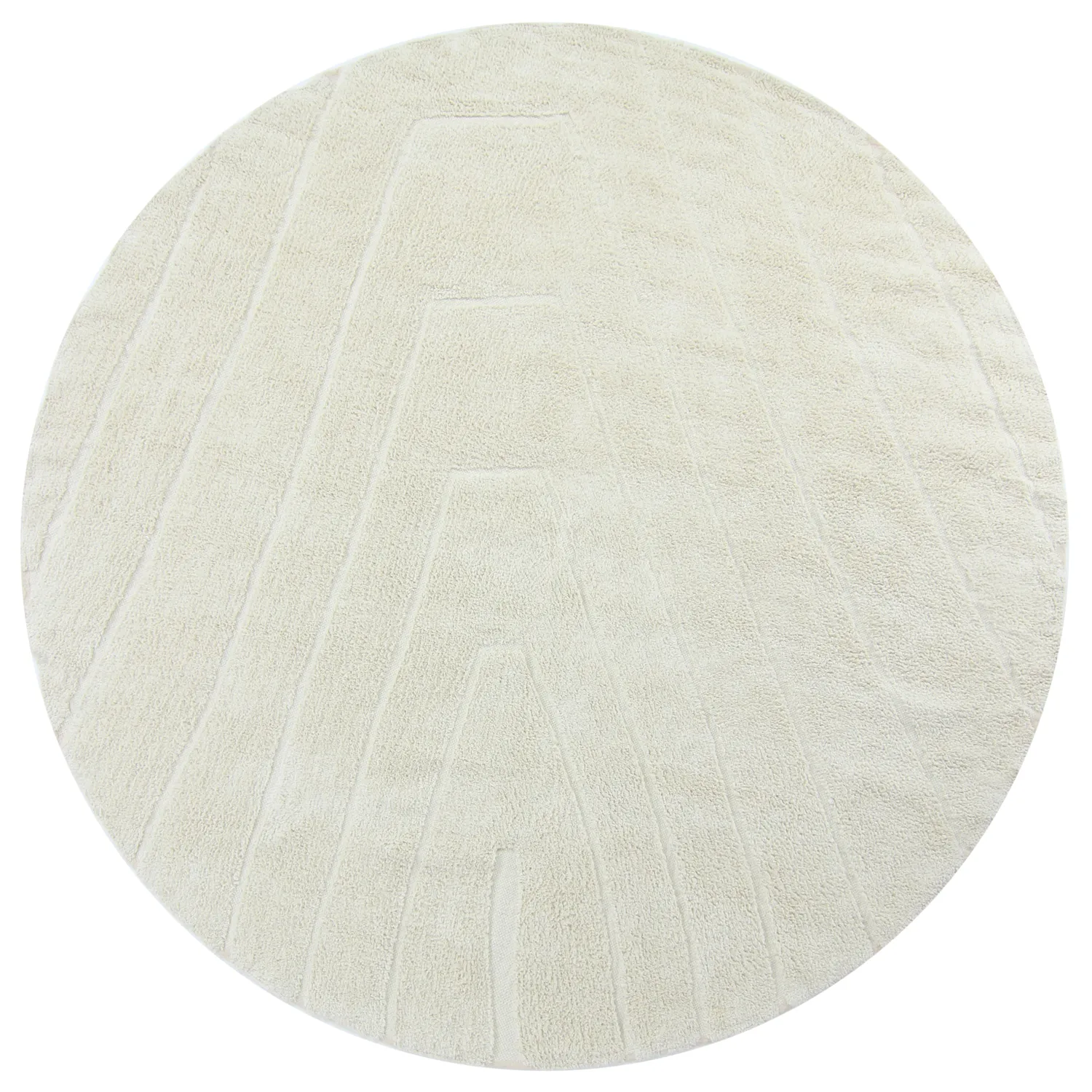 Pyöreät matot - Sivia Natural Cotton Shaggy (luonnonvalkoinen)