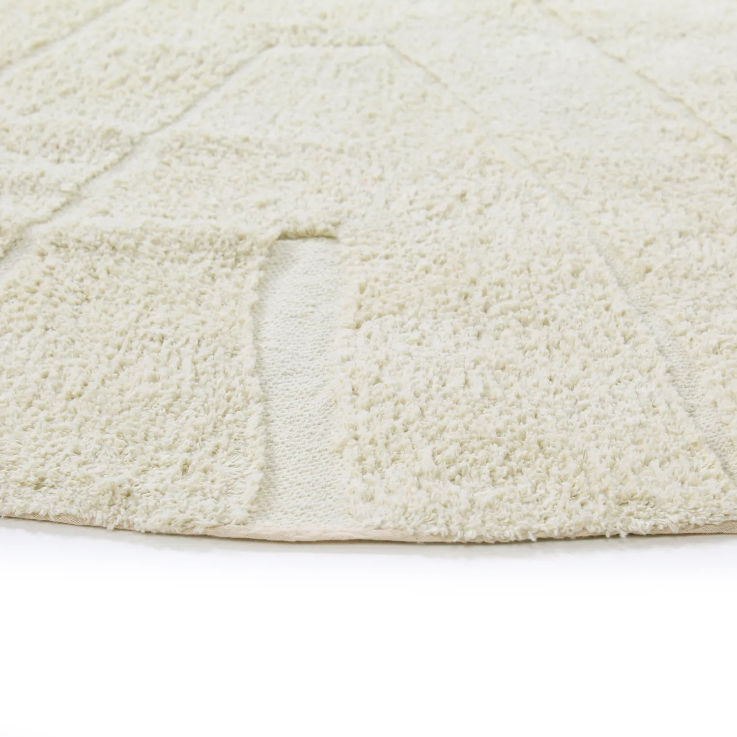 Pyöreät matot - Sivia Natural Cotton Shaggy (luonnonvalkoinen)