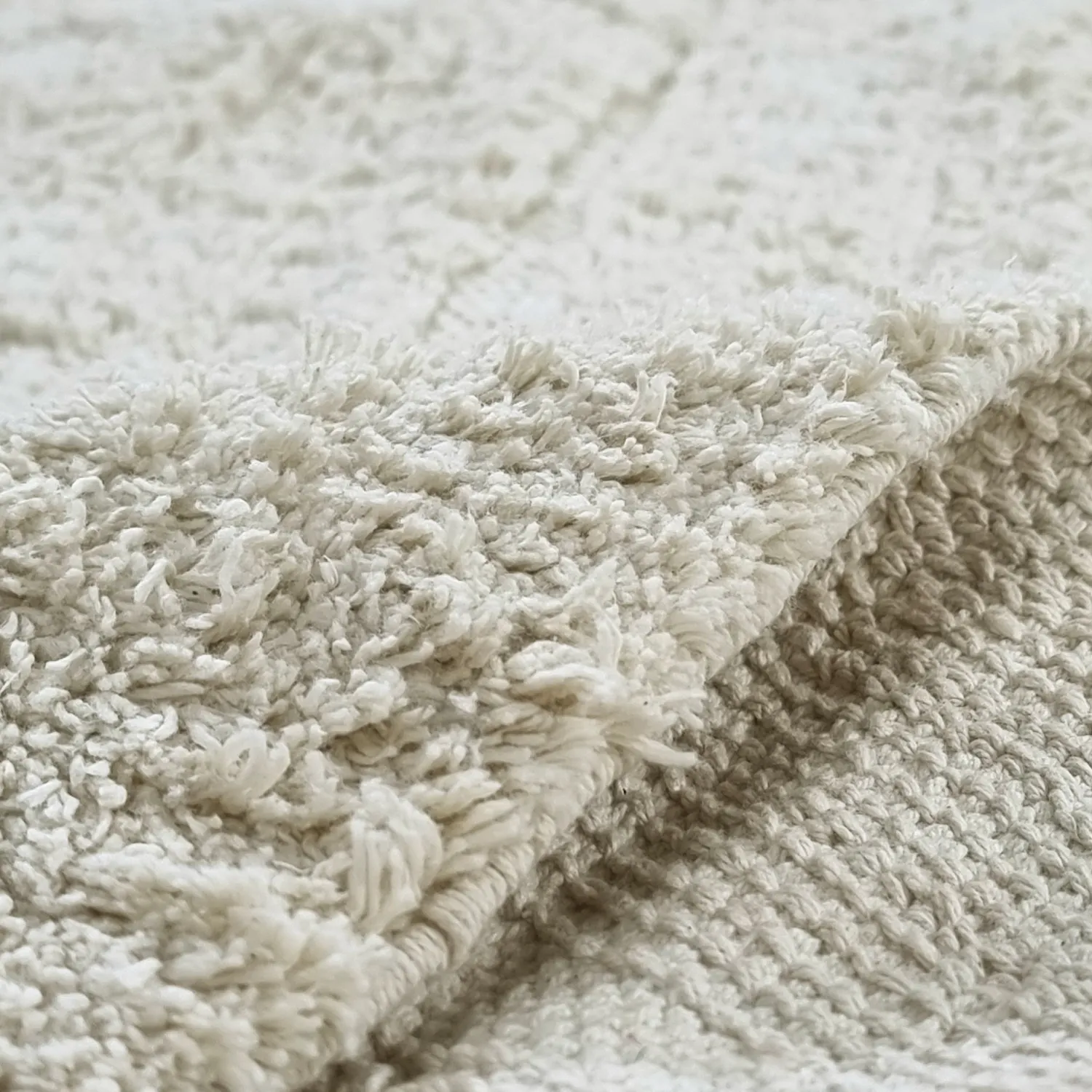 Pyöreät matot - Sivia Natural Cotton Shaggy (luonnonvalkoinen)