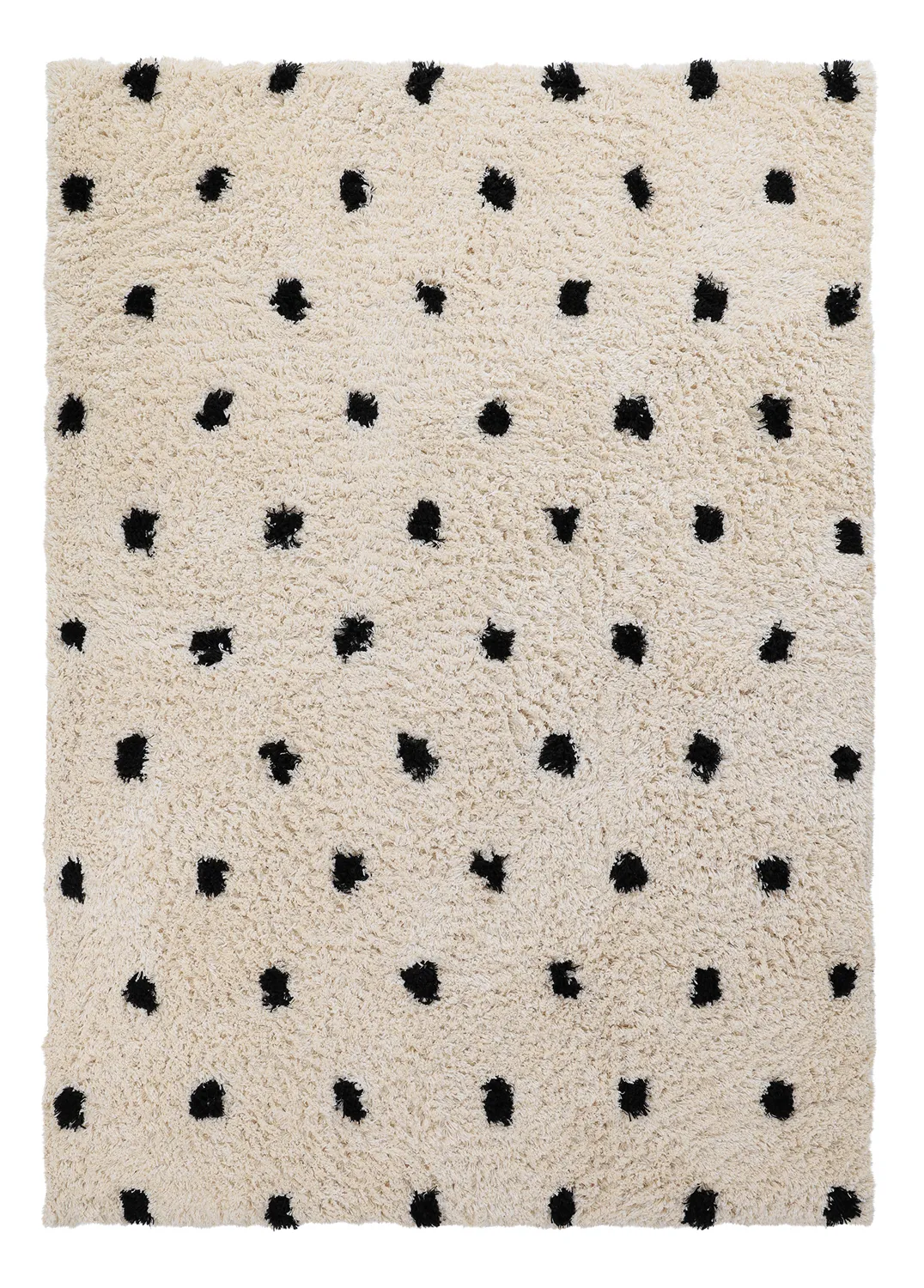 Ryijymatot - Soria Natural Cotton Shaggy (luonnonvalkoinen/musta)