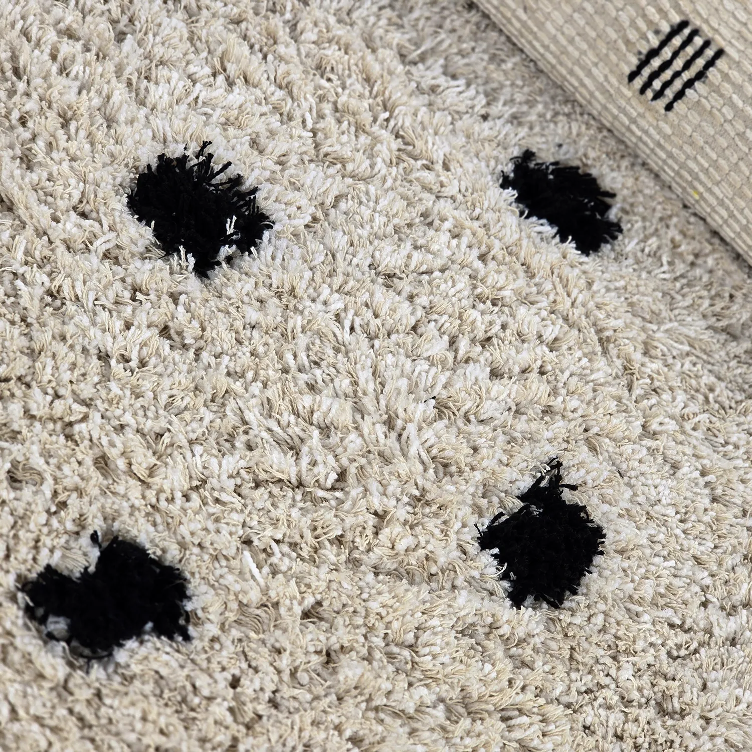 Ryijymatot - Soria Natural Cotton Shaggy (luonnonvalkoinen/musta)