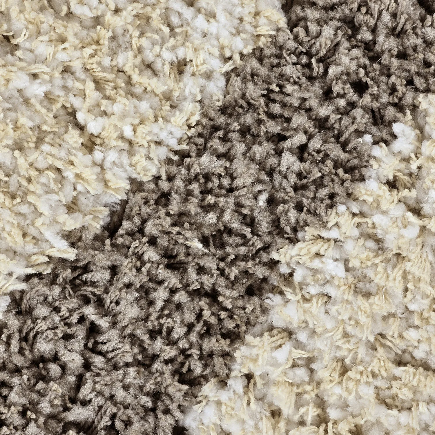 Ryijymatot - Thira Stripe Cotton Shaggy (kerma/taupe)