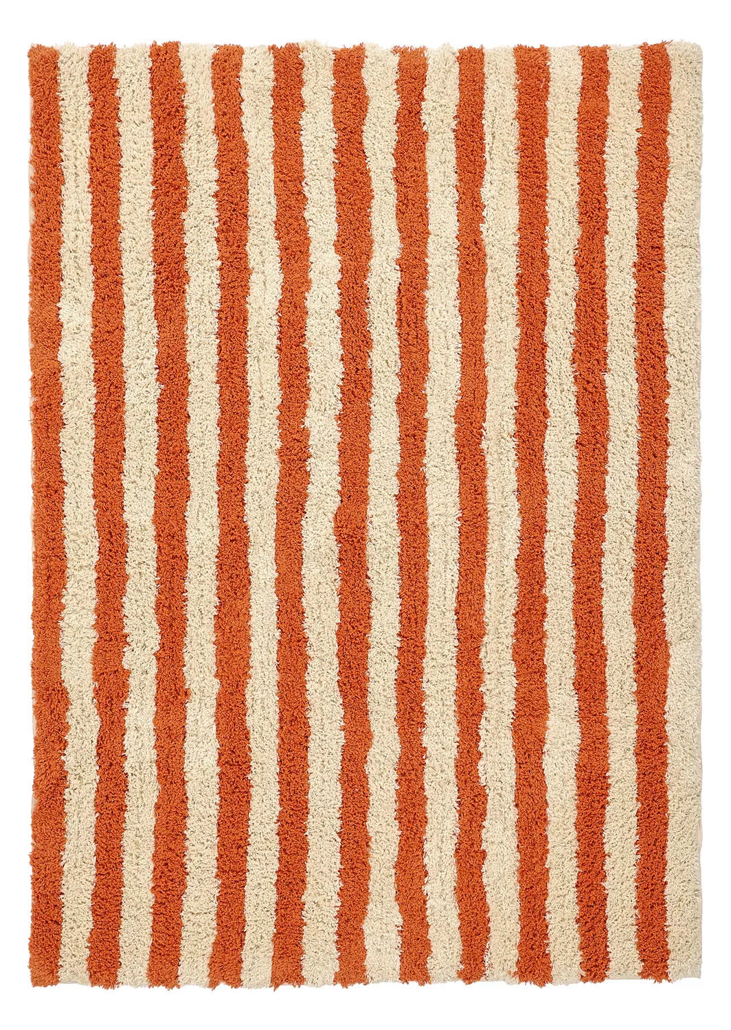 Ryijymatot - Thira Stripe Cotton Shaggy (vaaleankeltainen/vaalea oranssi)