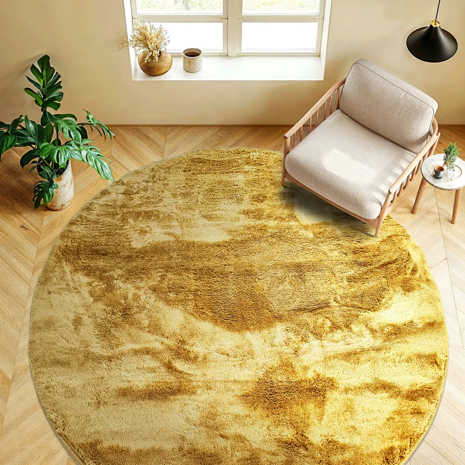 Pyöreä matot - Aranga Super Soft Fur (ochre)
