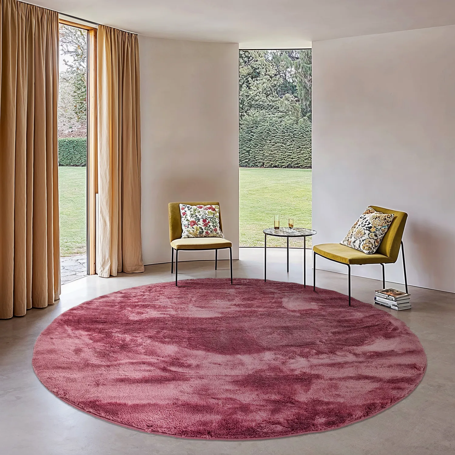 Pyöreä matot - Aranga Super Soft Fur (rose)