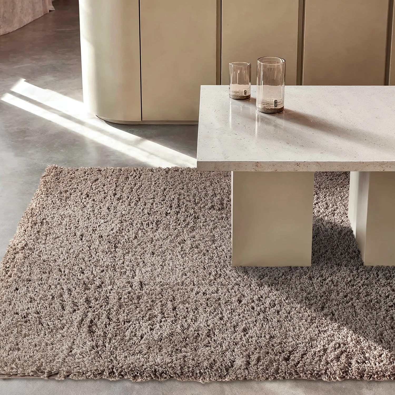 Ryijymatot - Combarro Solid Cotton Shaggy (taupe)