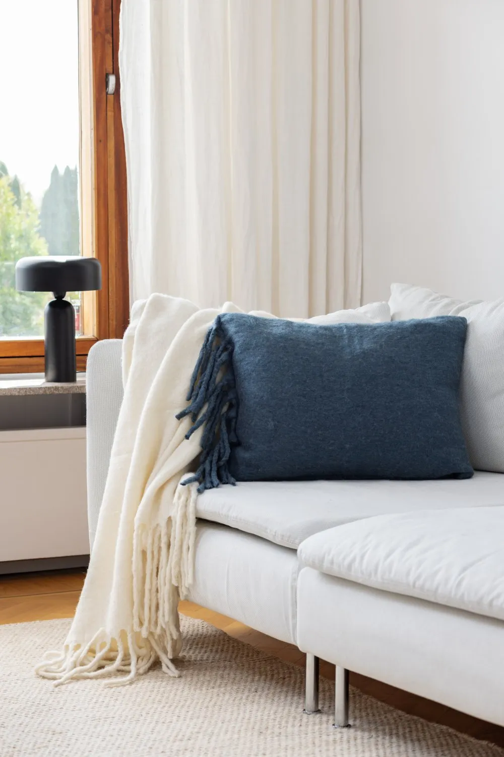 Tyynynpäällinen villasekoite - Samantha (sininen)