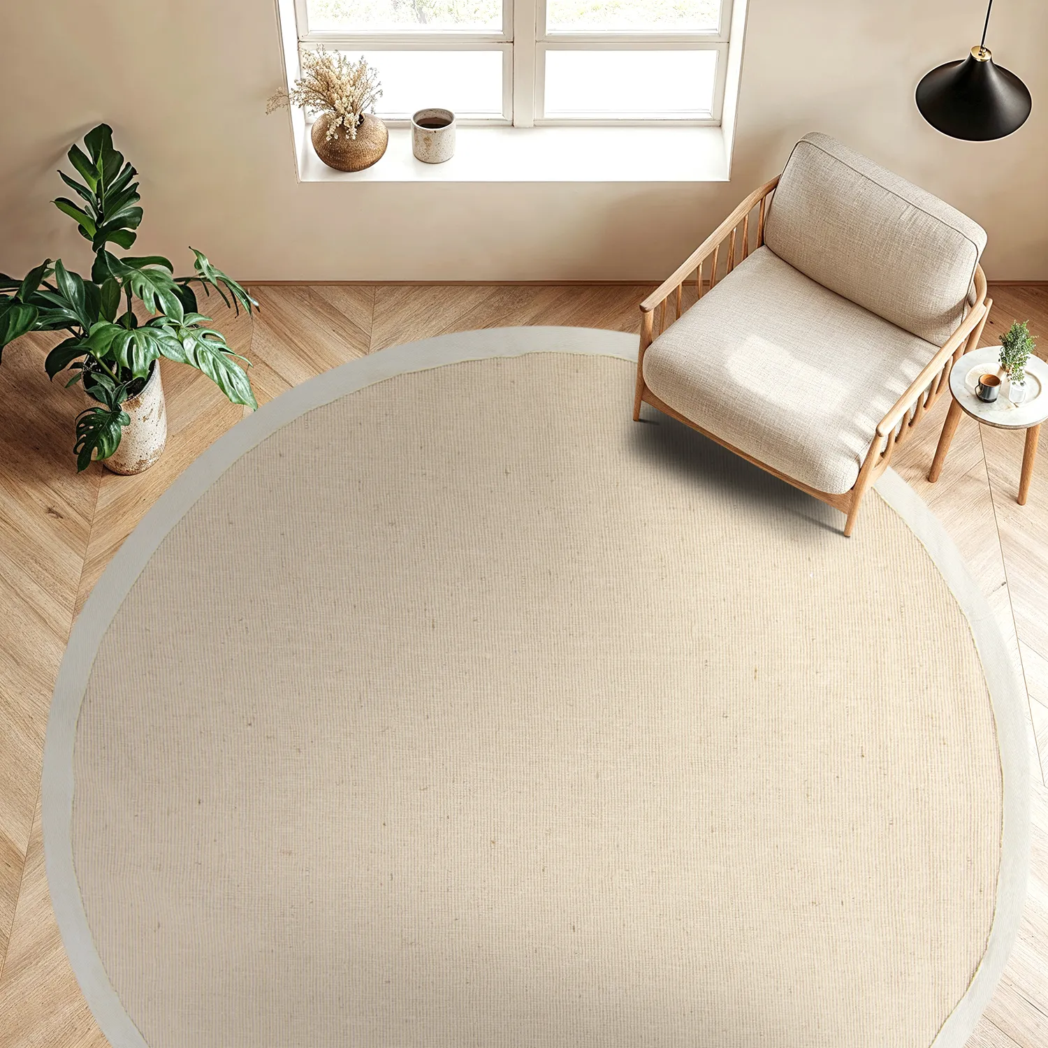 Pyöreä matot (sisal) - Agave (beige/harmaa)