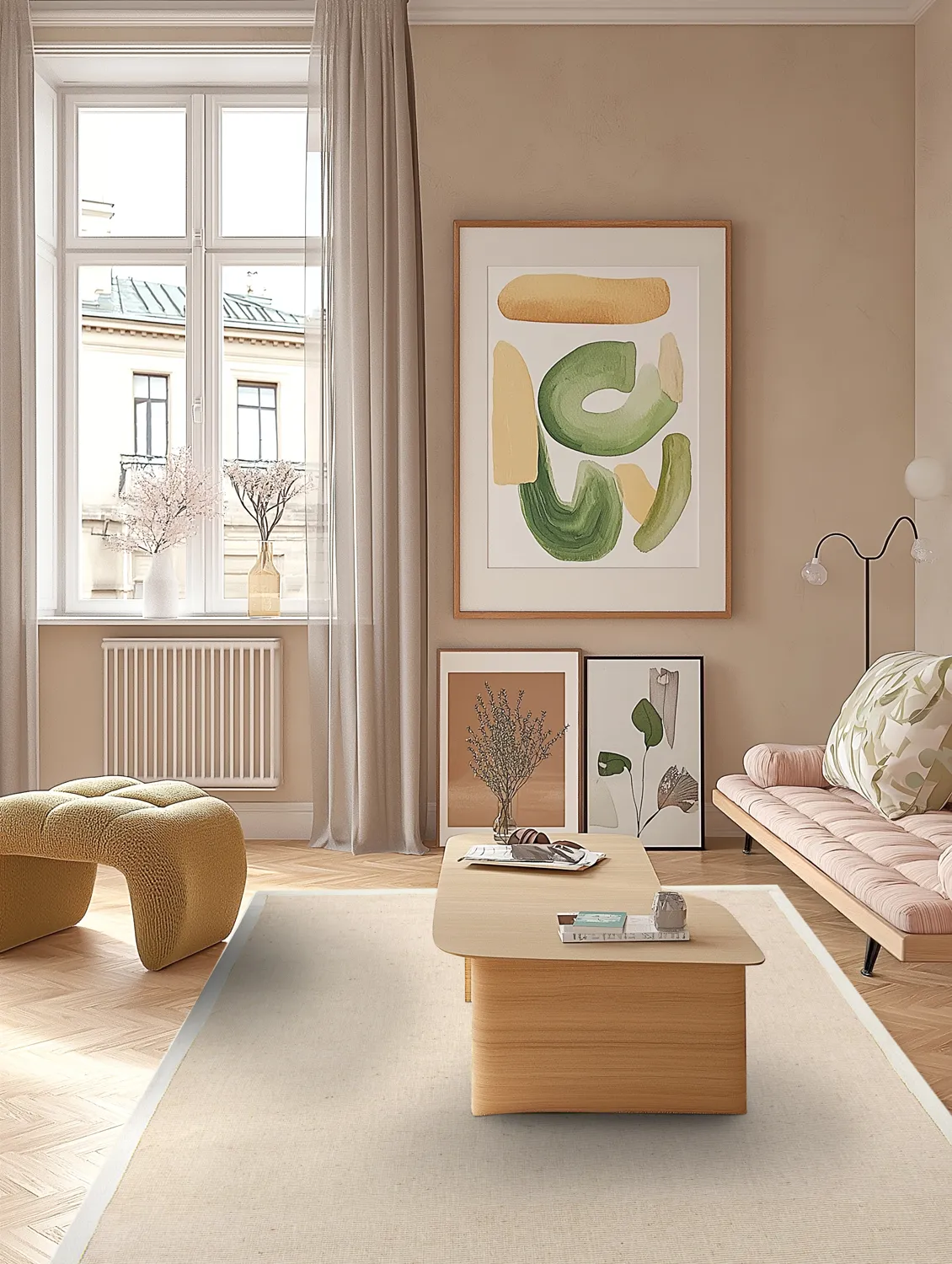 Sisal-matto - Agave (beige/harmaa)