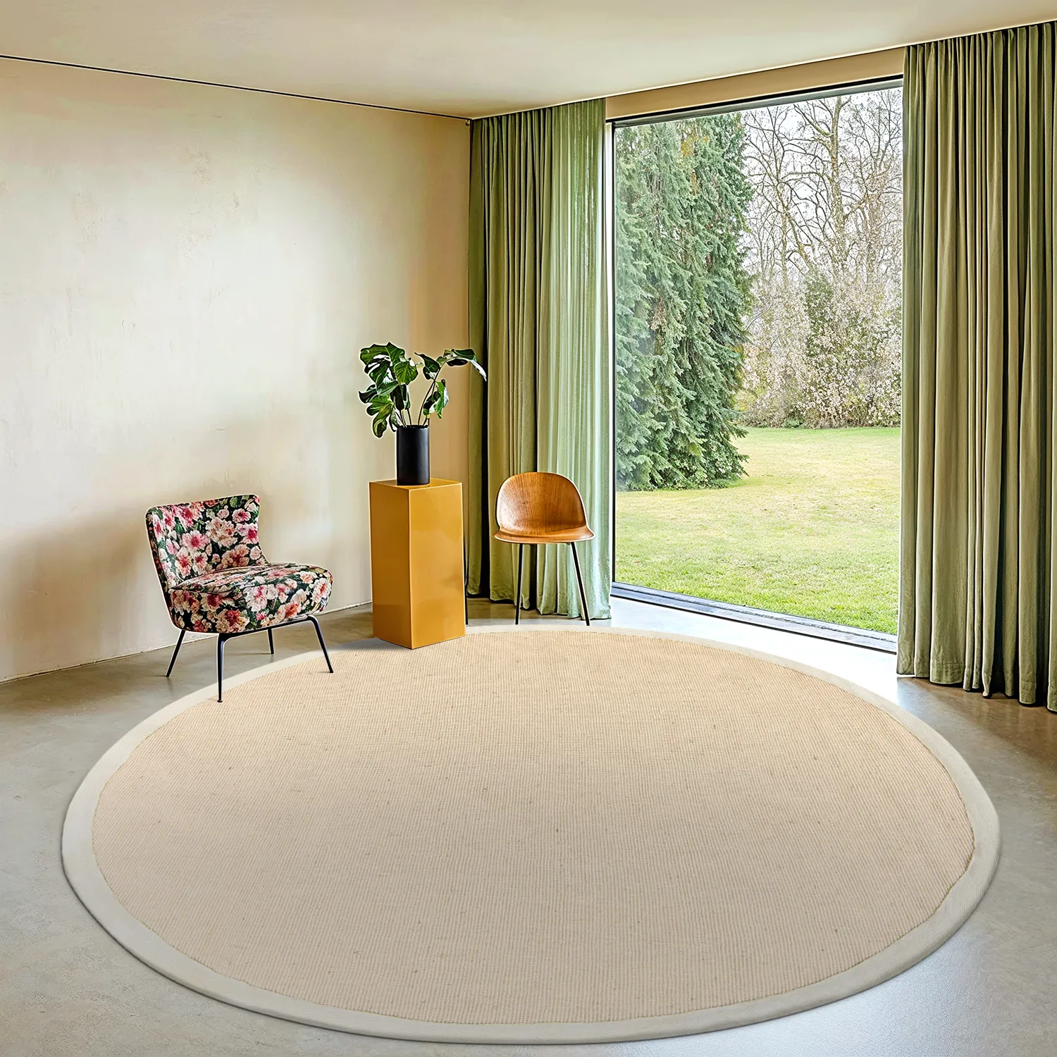 Pyöreä matot (sisal) - Agave (beige/harmaa)