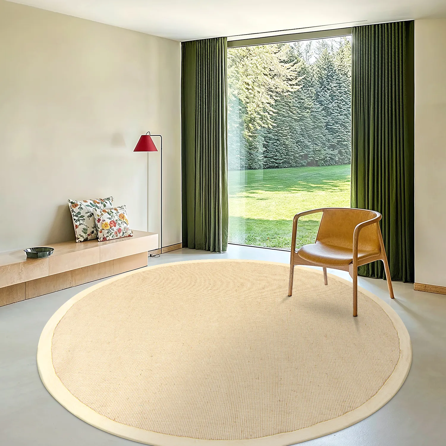 Pyöreä matot (sisal) - Agave (beige/beige)