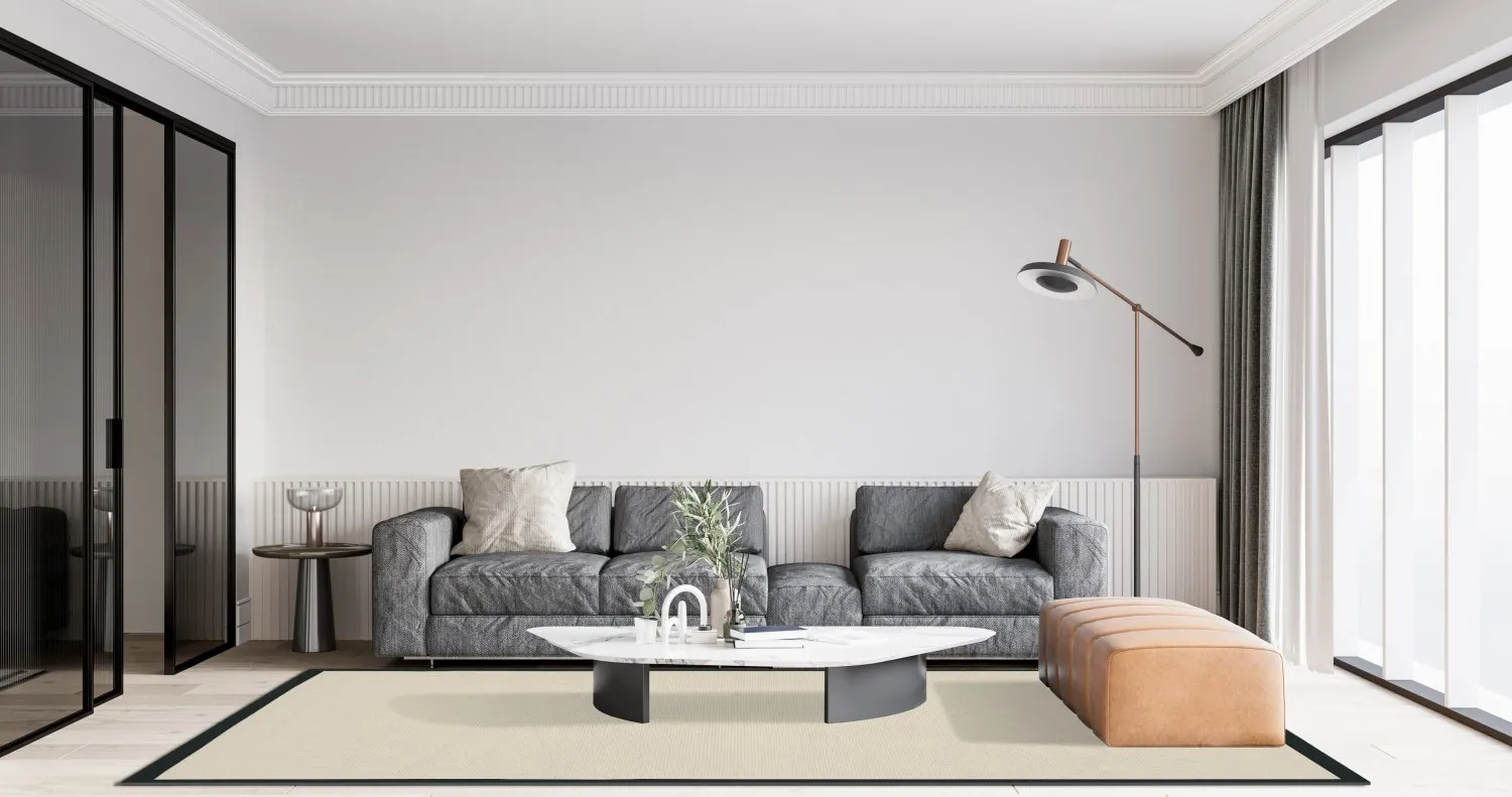 Sisal-matto - Agave (musta/offwhite)