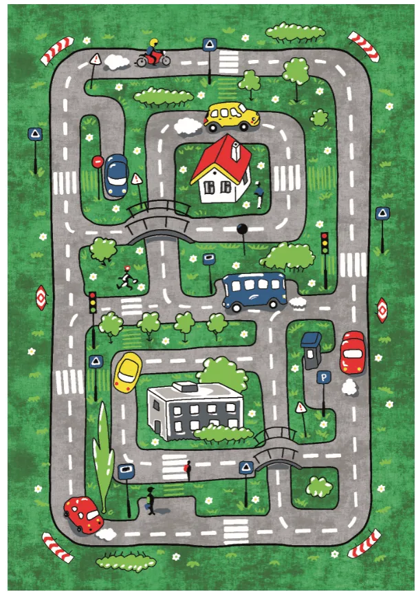 Lastenmatto - Village Road (vihreä)