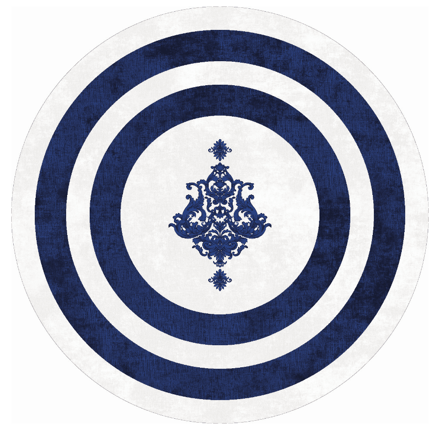 Pyöreät matot - Soros (sininen/valkoinen)