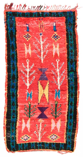 Marokkolainen Kilim matto Boucherouite 345 x 155 cm