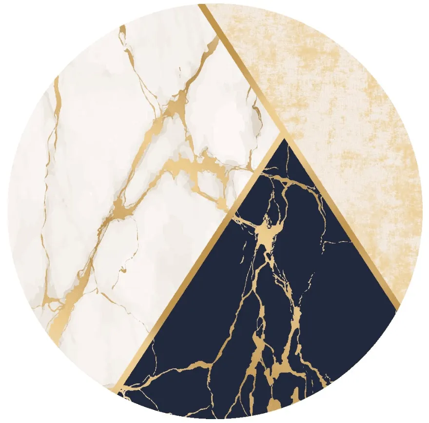 Pyöreät matot - Canelli (beige/valkoinen/sininen)
