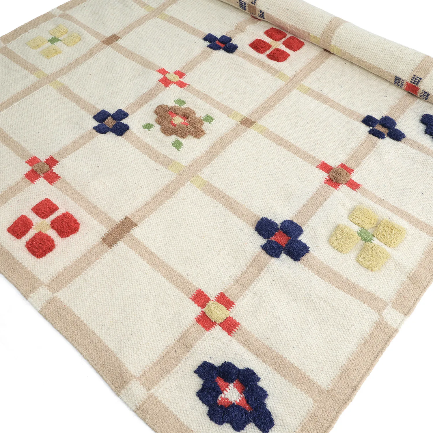 Villamatto - Lausanne Flatweave Tufted Premium (valkoinen/beige)