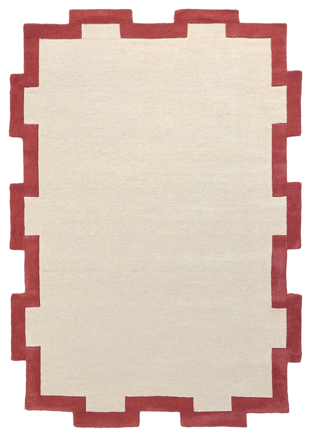 Villamatto - Agra Hand Tufted Wool Premium (kerma/punainen)