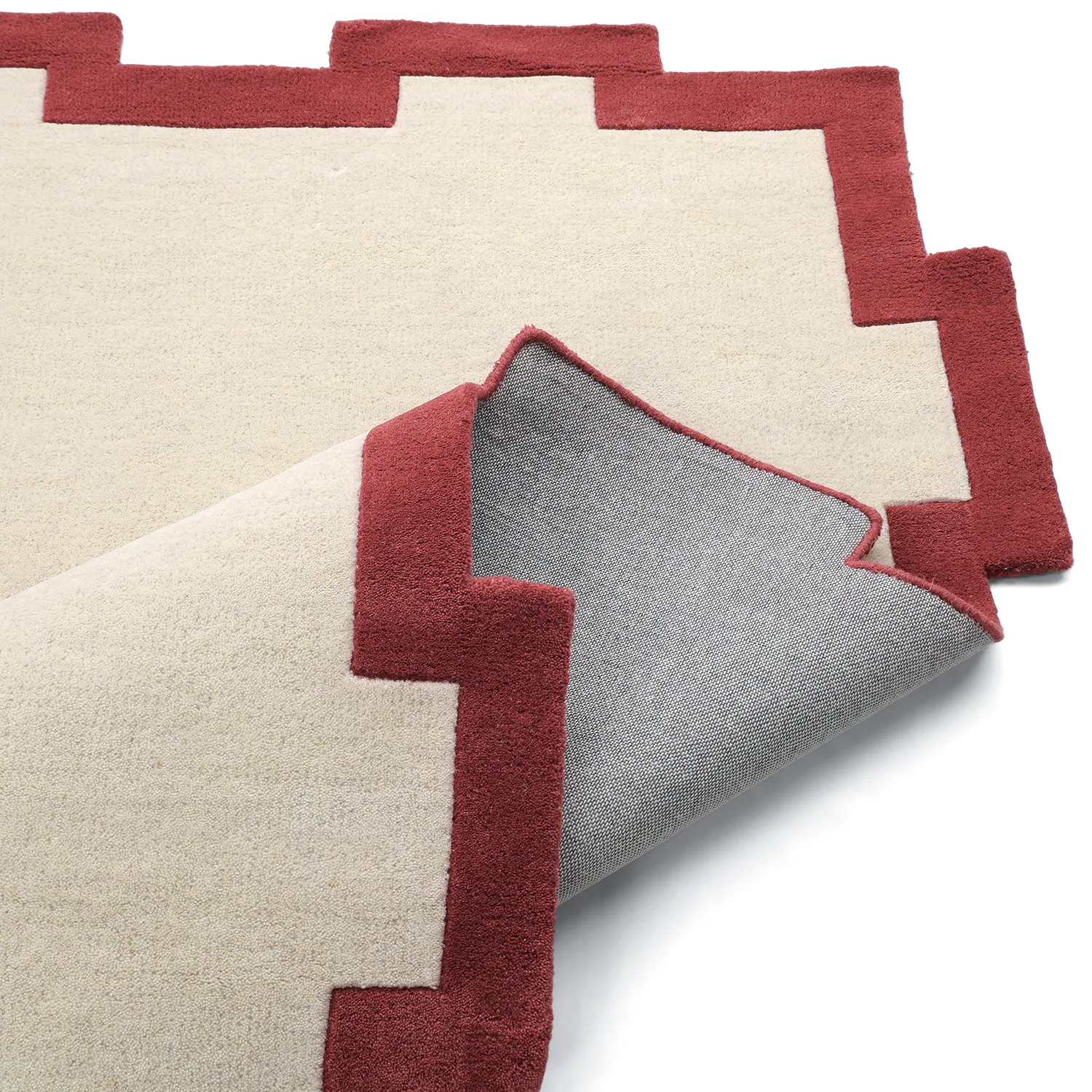 Villamatto - Agra Hand Tufted Wool Premium (kerma/punainen)