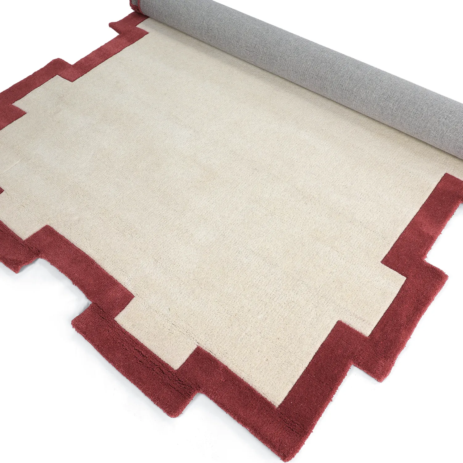 Villamatto - Agra Hand Tufted Wool Premium (kerma/punainen)