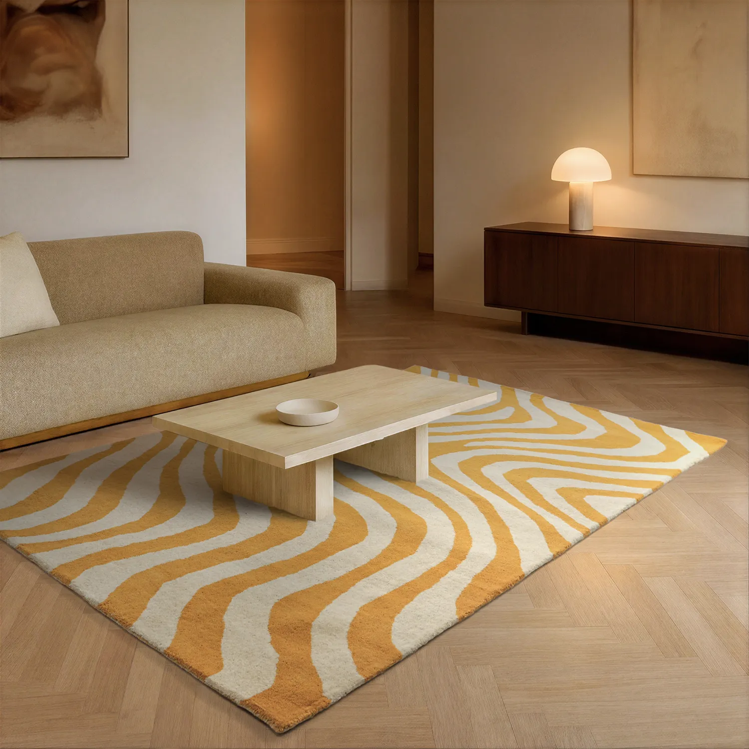 Villamatto - Aiz Hand Tufted Wool Premium (keltainen)