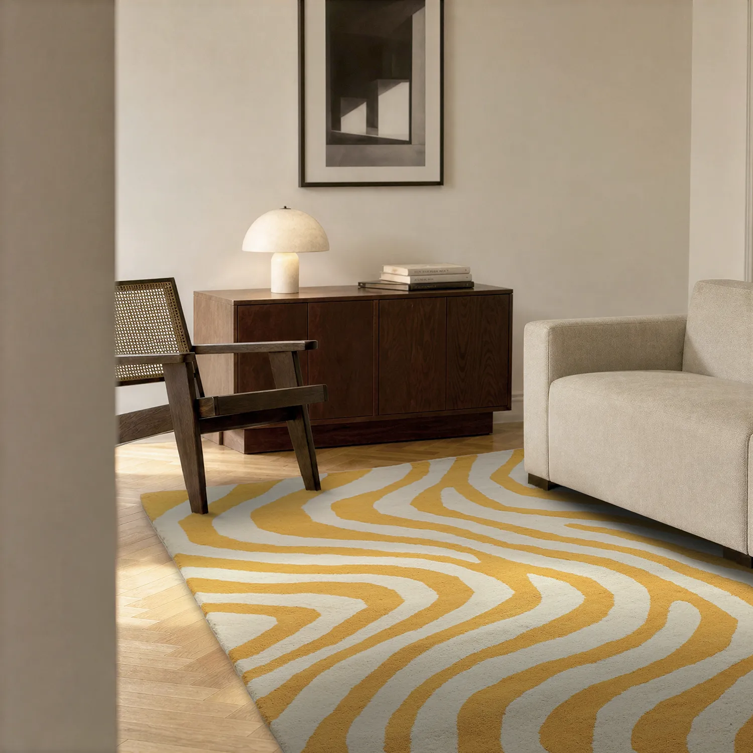 Villamatto - Aiz Hand Tufted Wool Premium (keltainen)