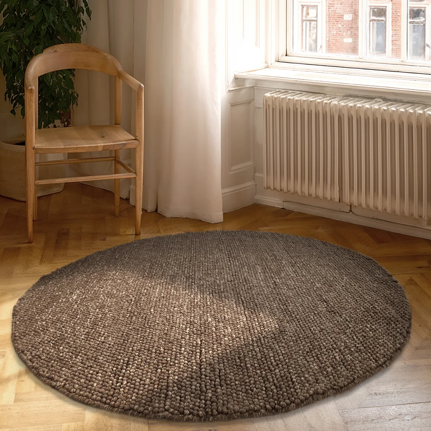 Pyöreät matot - Avafors Wool Bubble (ruskea/beige)