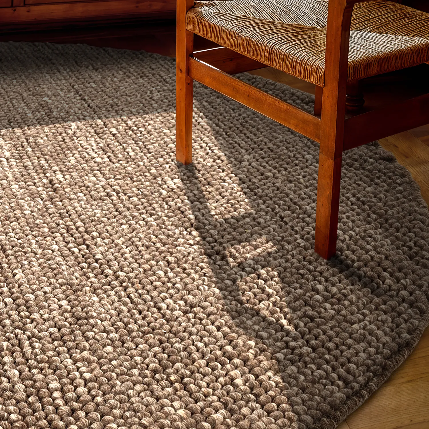 Pyöreät matot - Avafors Wool Bubble (ruskea/beige)