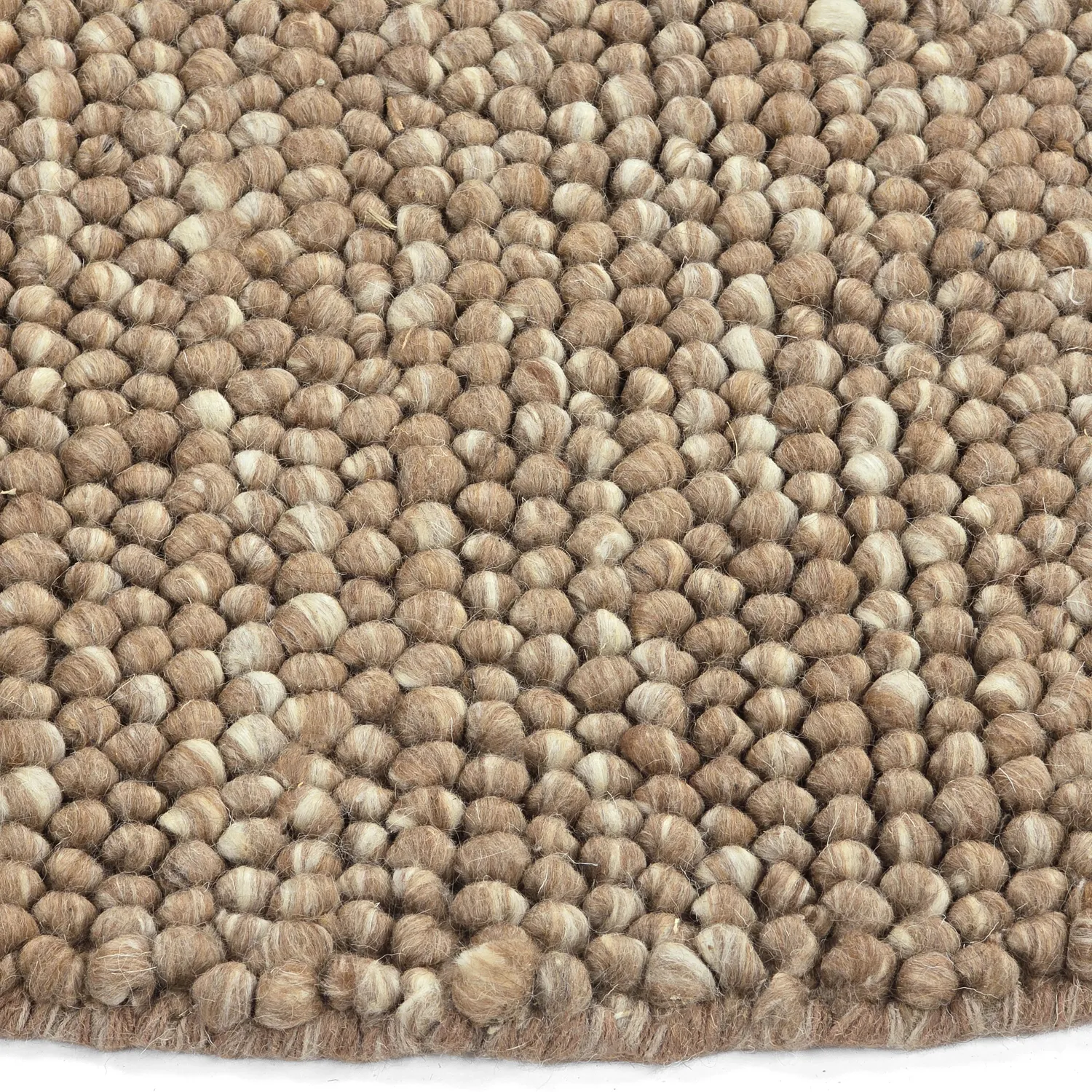 Pyöreät matot - Avafors Wool Bubble (vaaleanruskea/valkoinen)