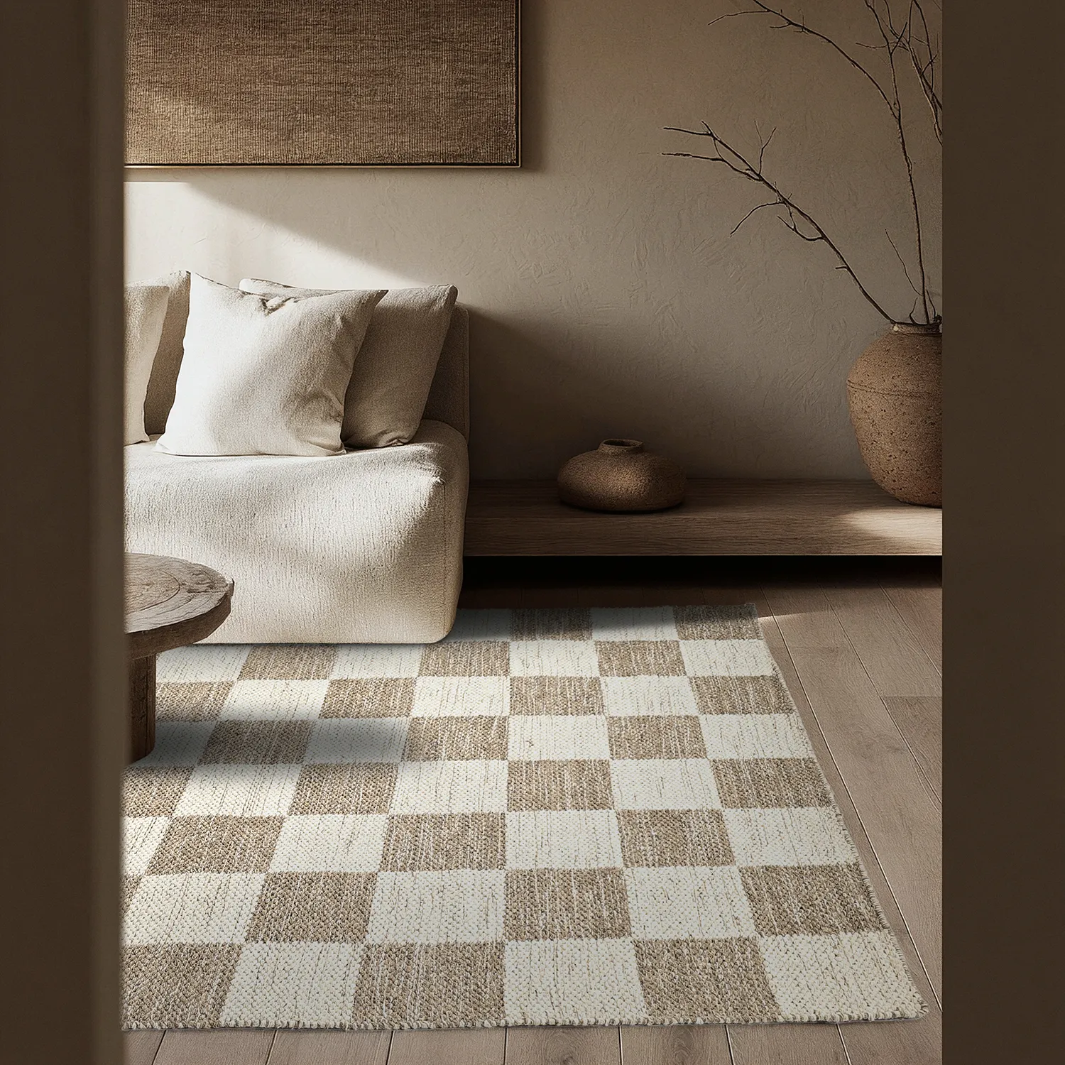 Villamatto - Dundee (beige/valkoinen)