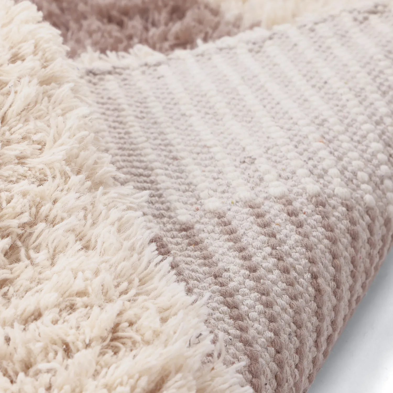 Villamatto - Khenifra Handknot Wool Premium (taupe/kermanvärinen)