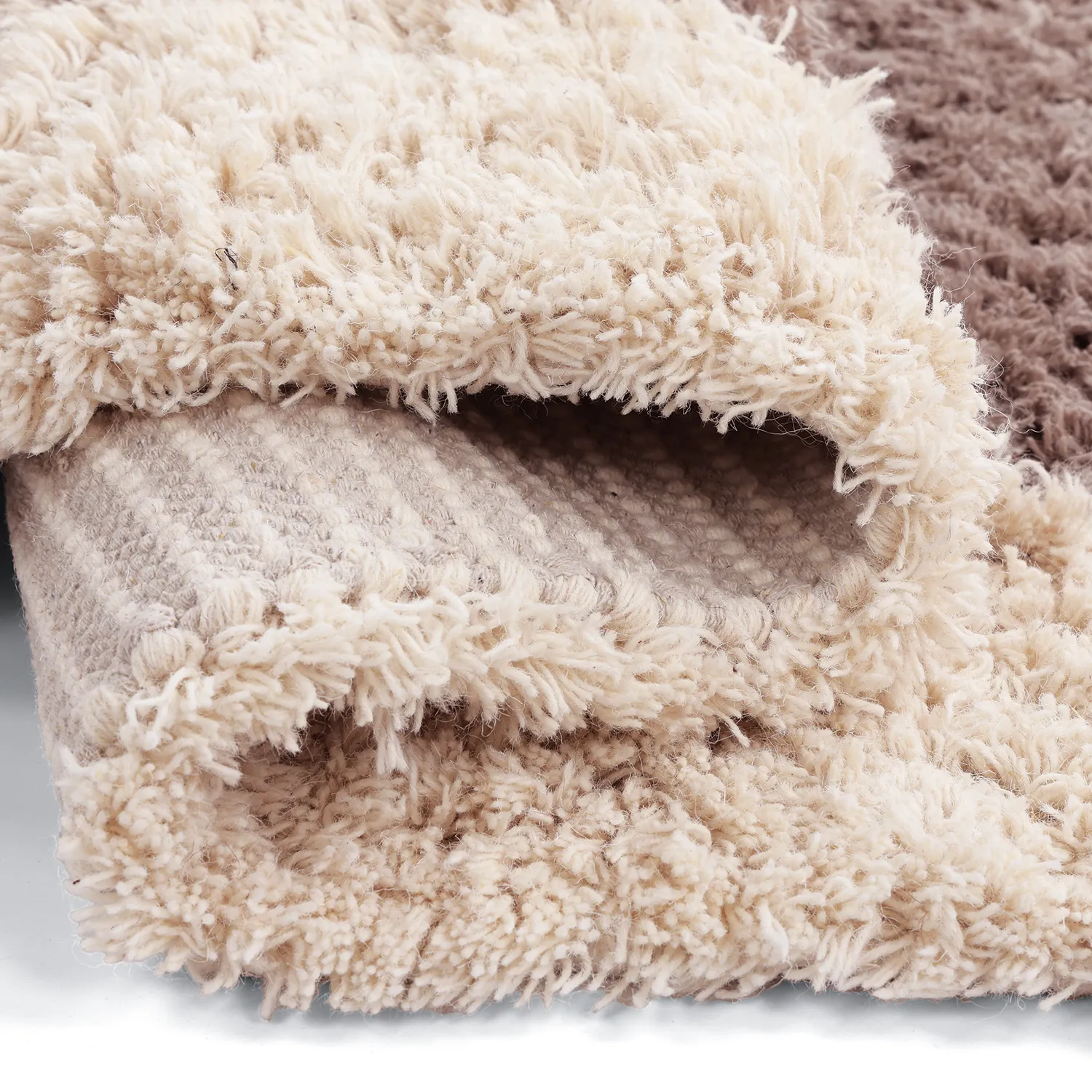 Villamatto - Khenifra Handknot Wool Premium (taupe/kermanvärinen)