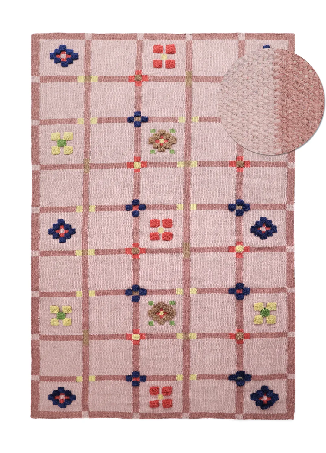 Villamatto - Lausanne Flatweave Tufted Premium (vaaleanpunainen)