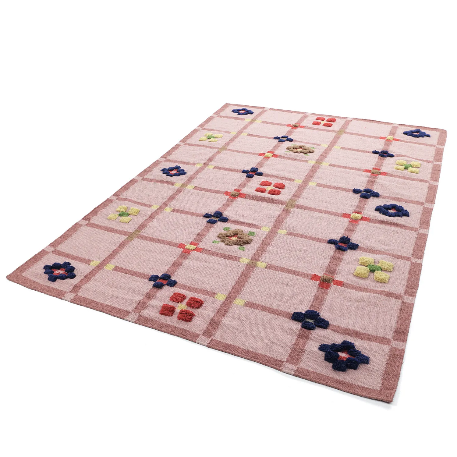 Villamatto - Lausanne Flatweave Tufted Premium (vaaleanpunainen)