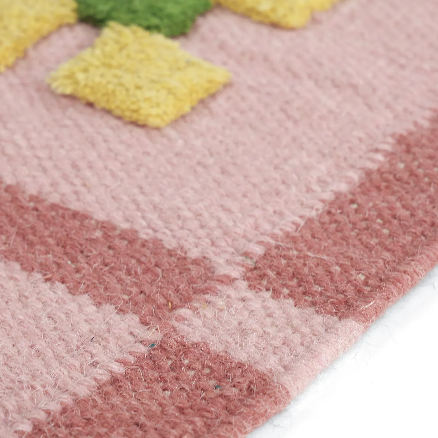 Villamatto - Lausanne Flatweave Tufted Premium (vaaleanpunainen)