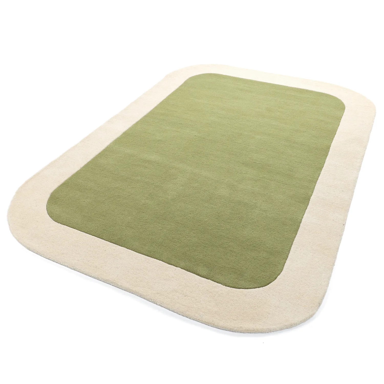 Villamatto - Puri Hand Tufted Wool Premium (vihreä/kermanvärinen)