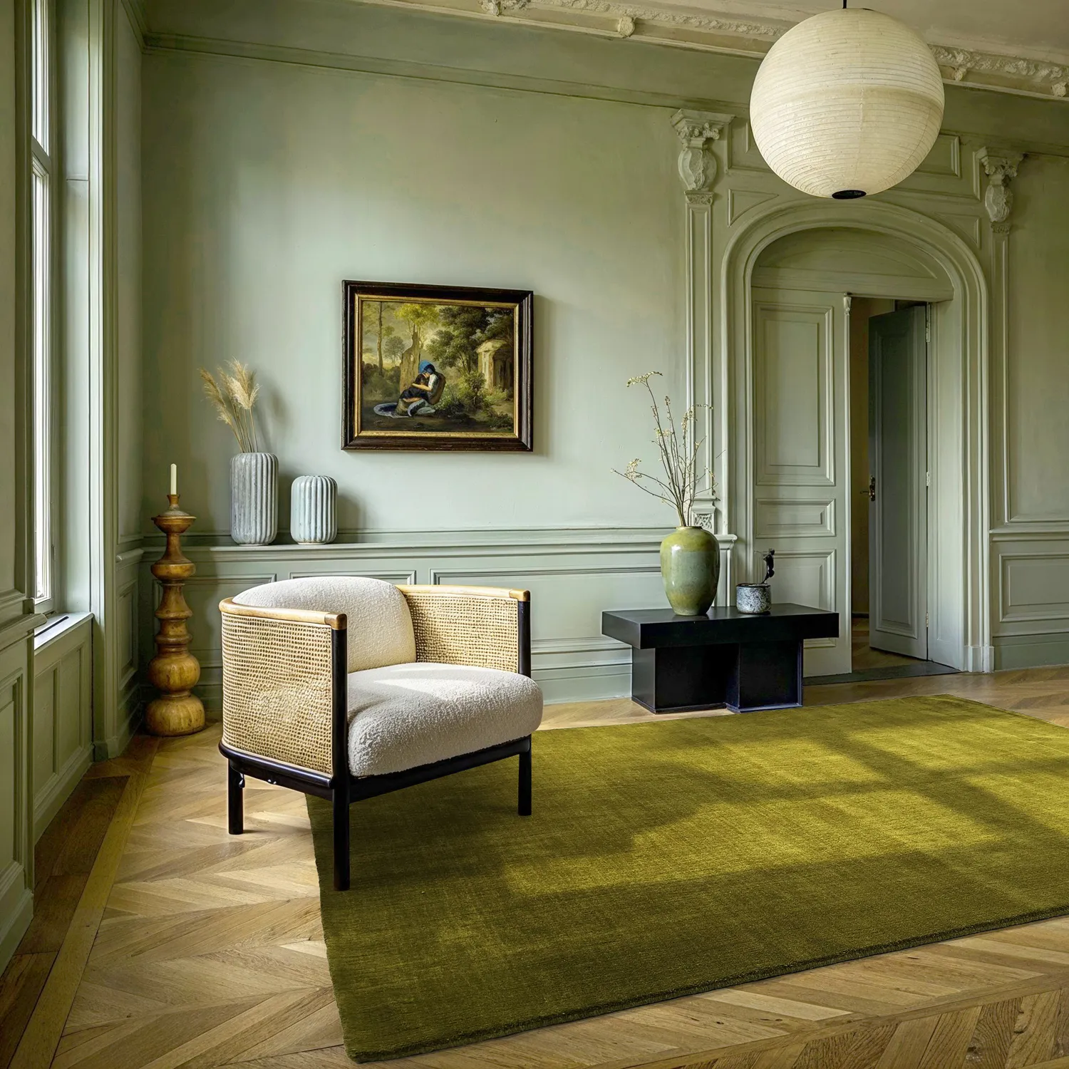 Villamatto - Rozel Handloom Wool Premium (sammaleen vihreä)