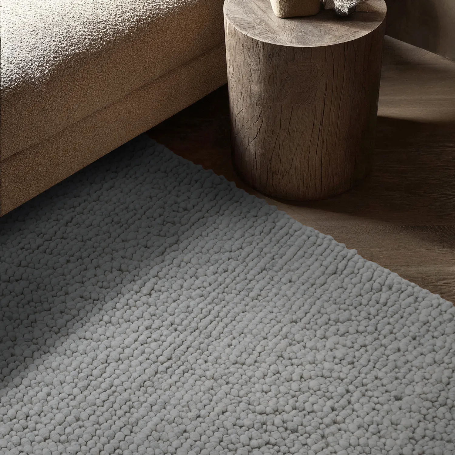 Villamatto - Sala Irregular Wool Bubble (vaaleanharmaa melange)