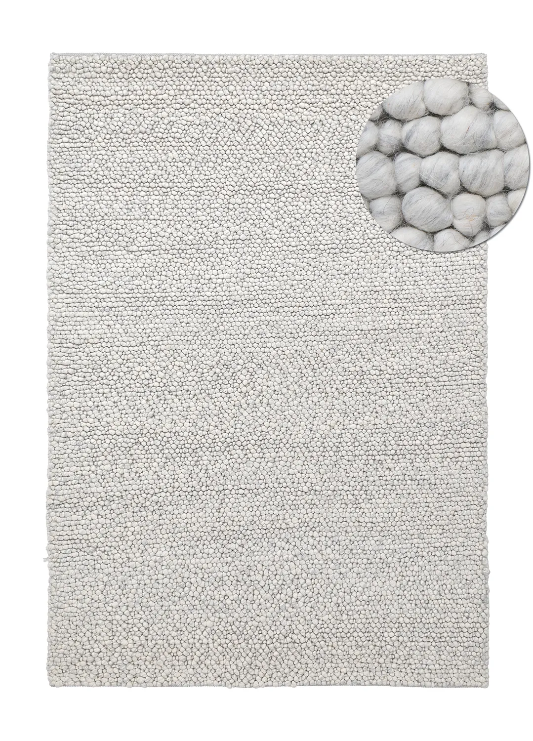 Villamatto - Sala Irregular Wool Bubble (vaaleanharmaa melange)