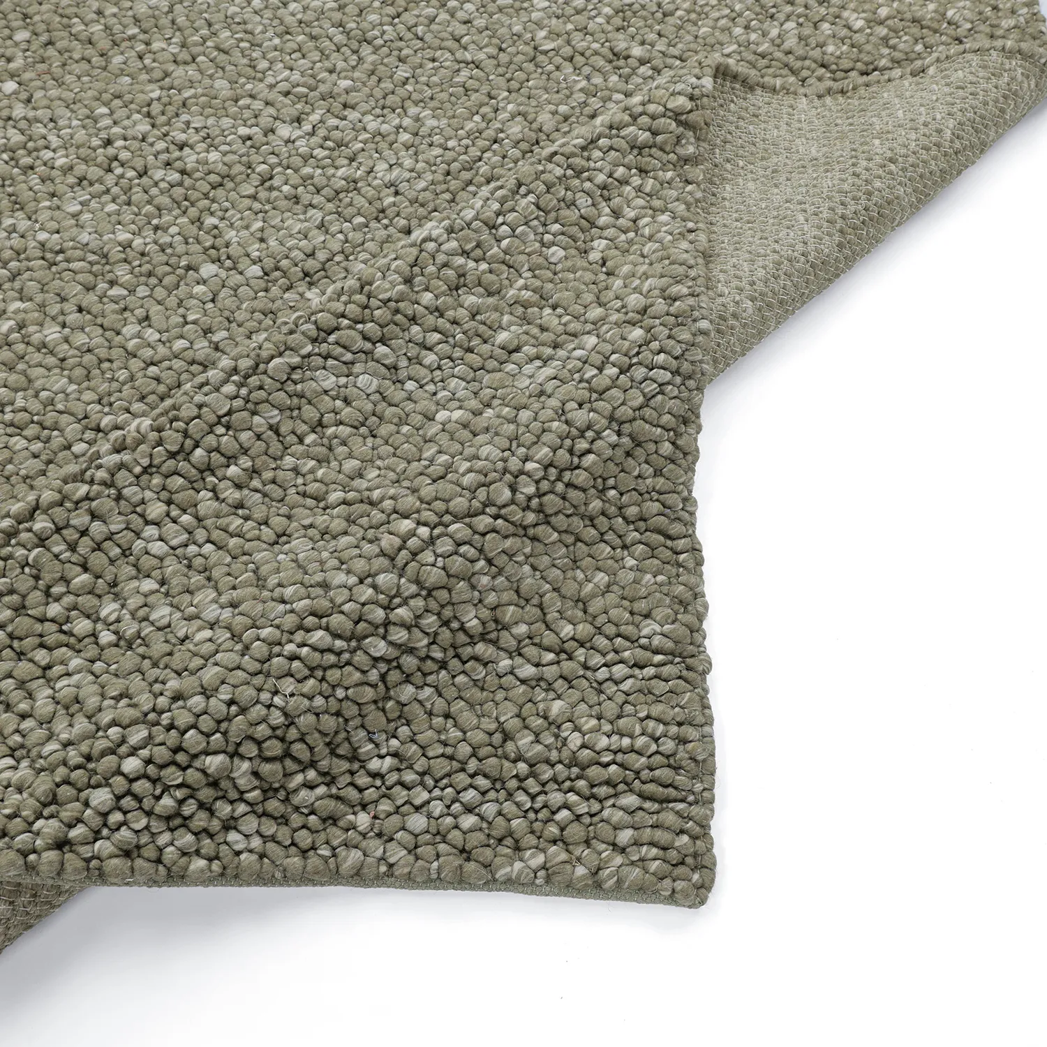 Villamatto - Sala Irregular Wool Bubble (sammaleenvihreä/valkoinen meleerattu)