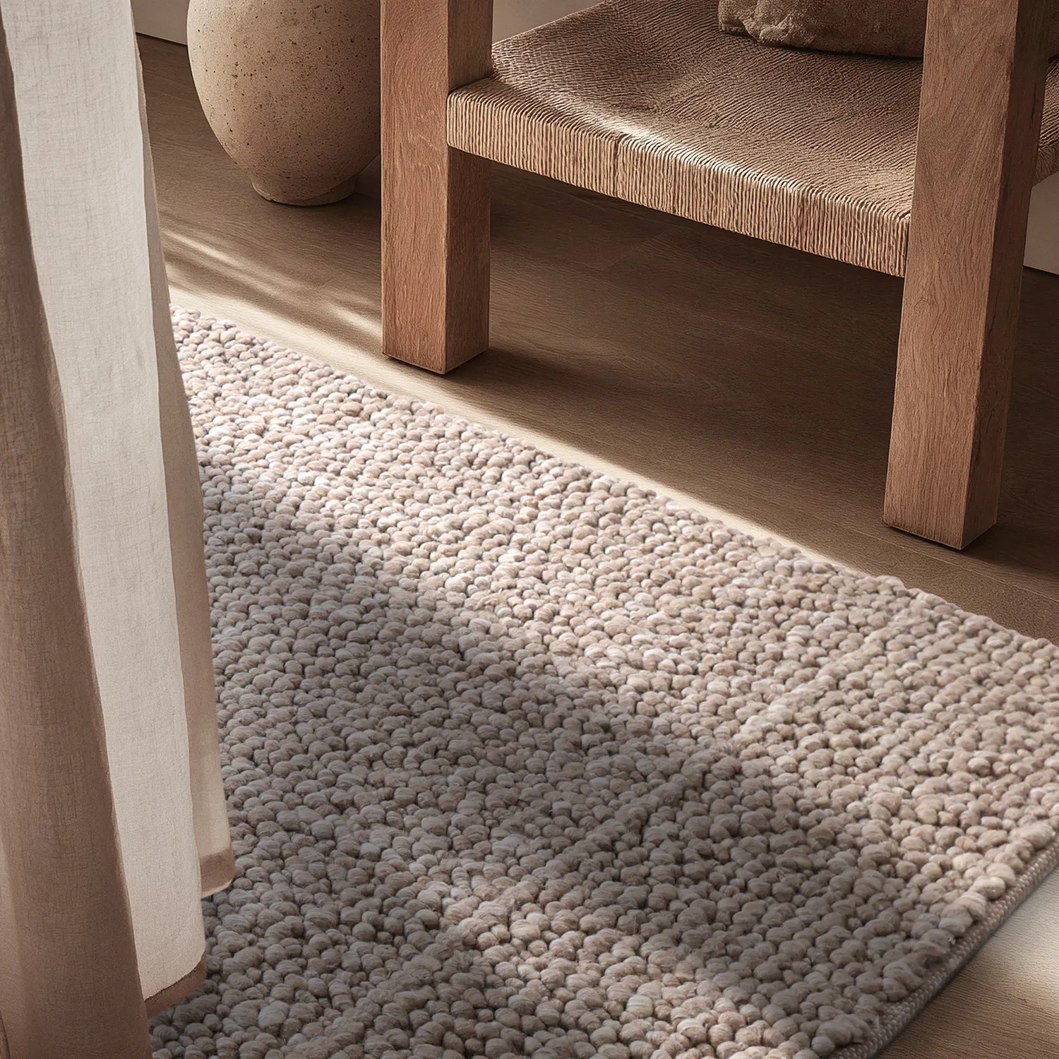 Villamatto - Sala Irregular Wool Bubble (taupe/valkoinen meleerattu)