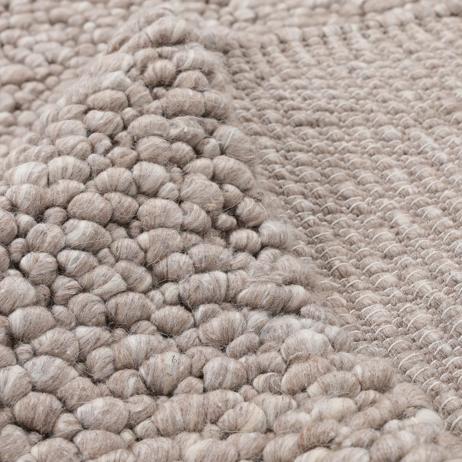 Villamatto - Sala Irregular Wool Bubble (taupe/valkoinen meleerattu)
