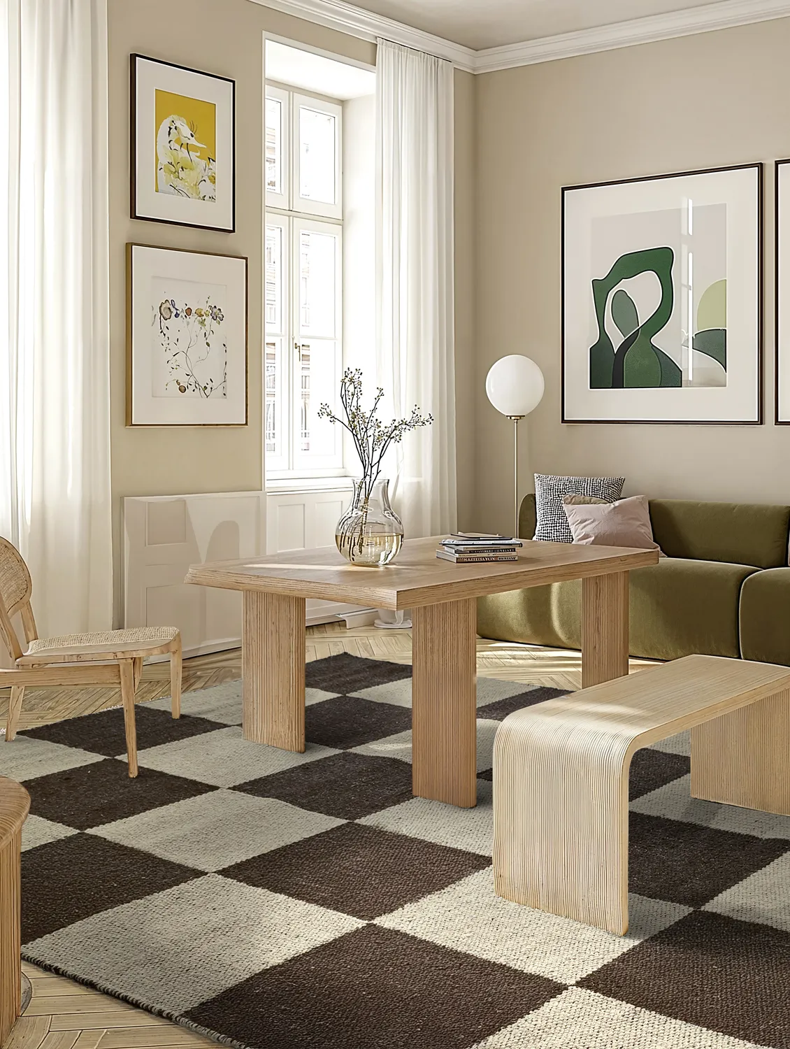 Villamatto - Scacco (musta/beige)
