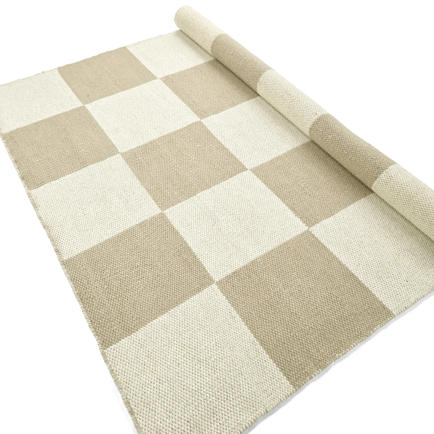 Villamatto - Scacco (valkoinen/beige)