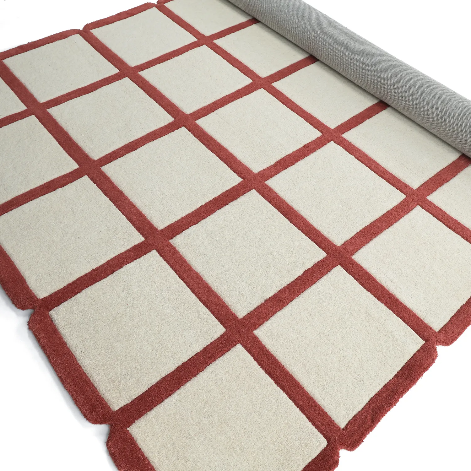 Villamatto - Syl Hand Tufted Wool Premium (punainen/valkoinen)
