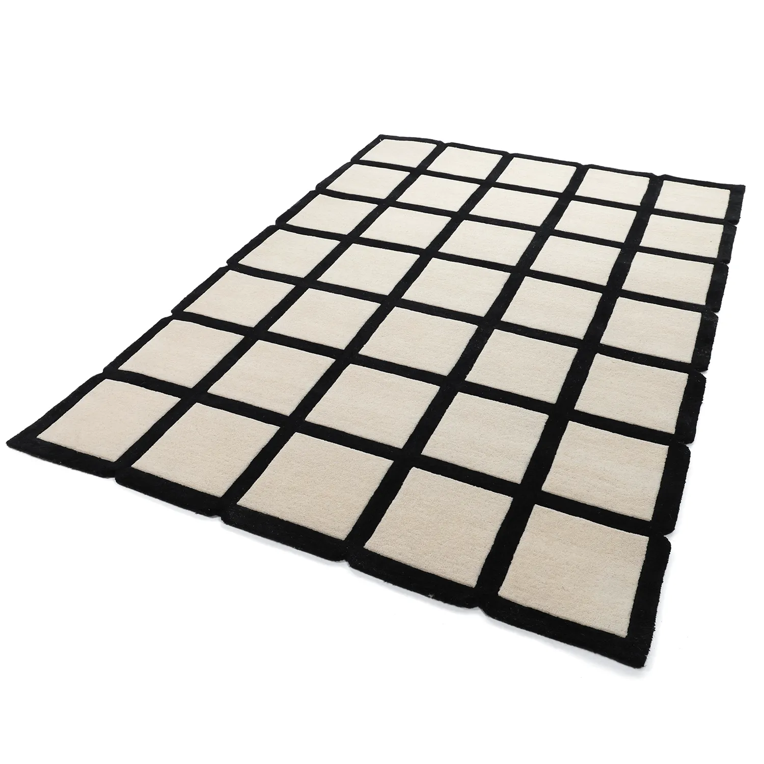 Villamatto - Syl Hand Tufted Wool Premium (musta/valkoinen)