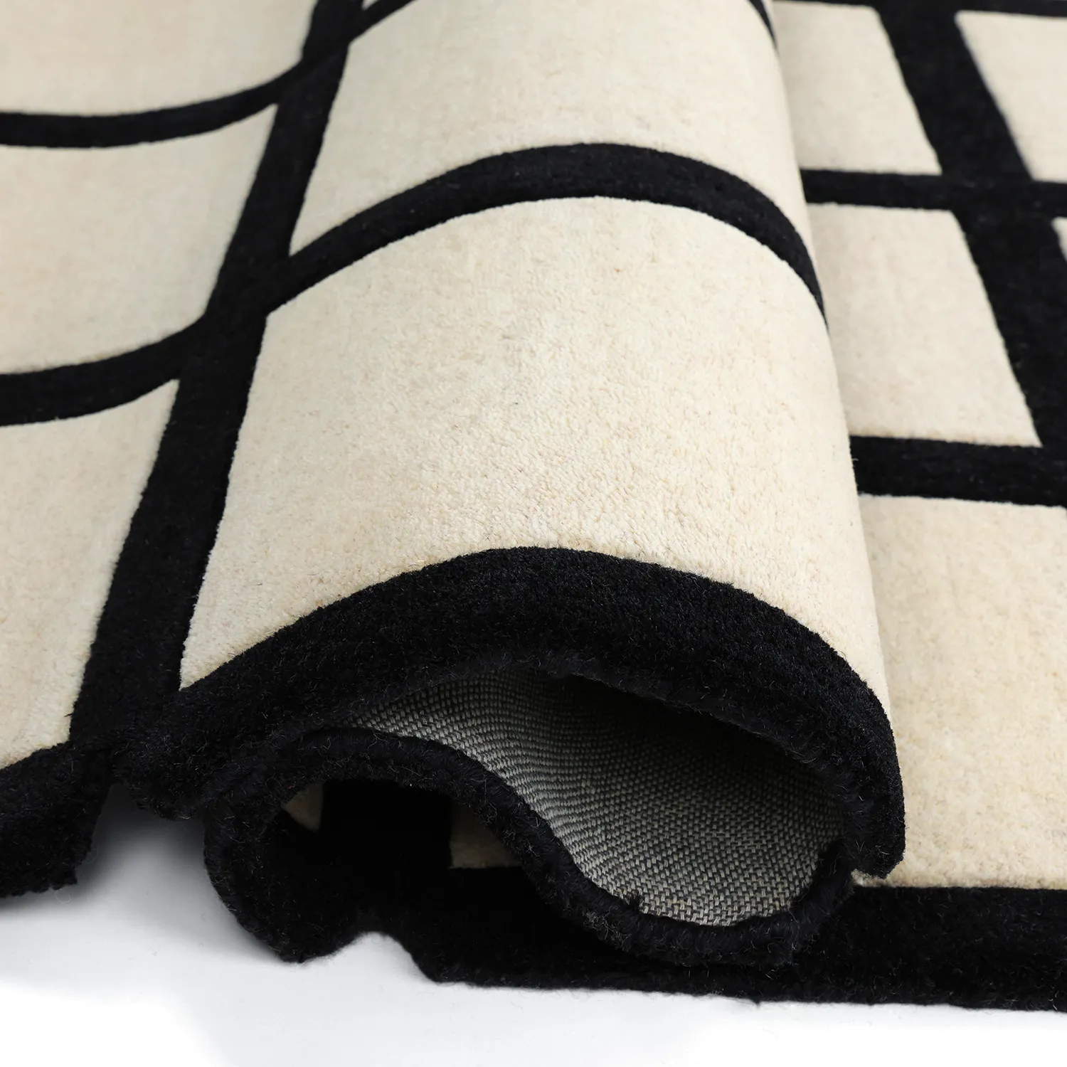 Villamatto - Syl Hand Tufted Wool Premium (musta/valkoinen)
